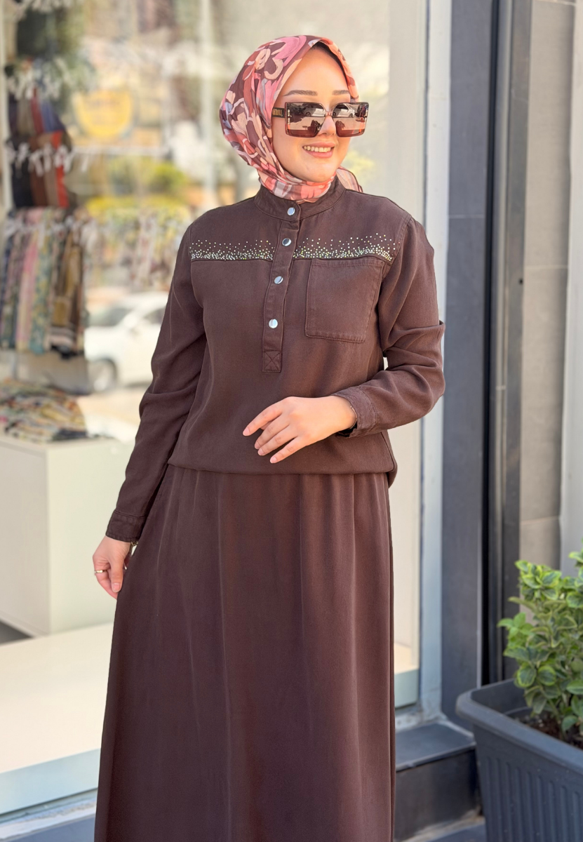 Kahverengi Stella Etekli Takım
