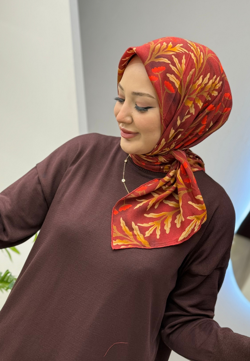 Kiremit Nancy Organik Eşarp 