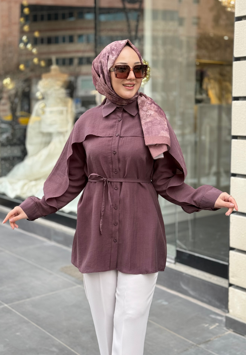 Koyu Mürdüm Azra Gömlek