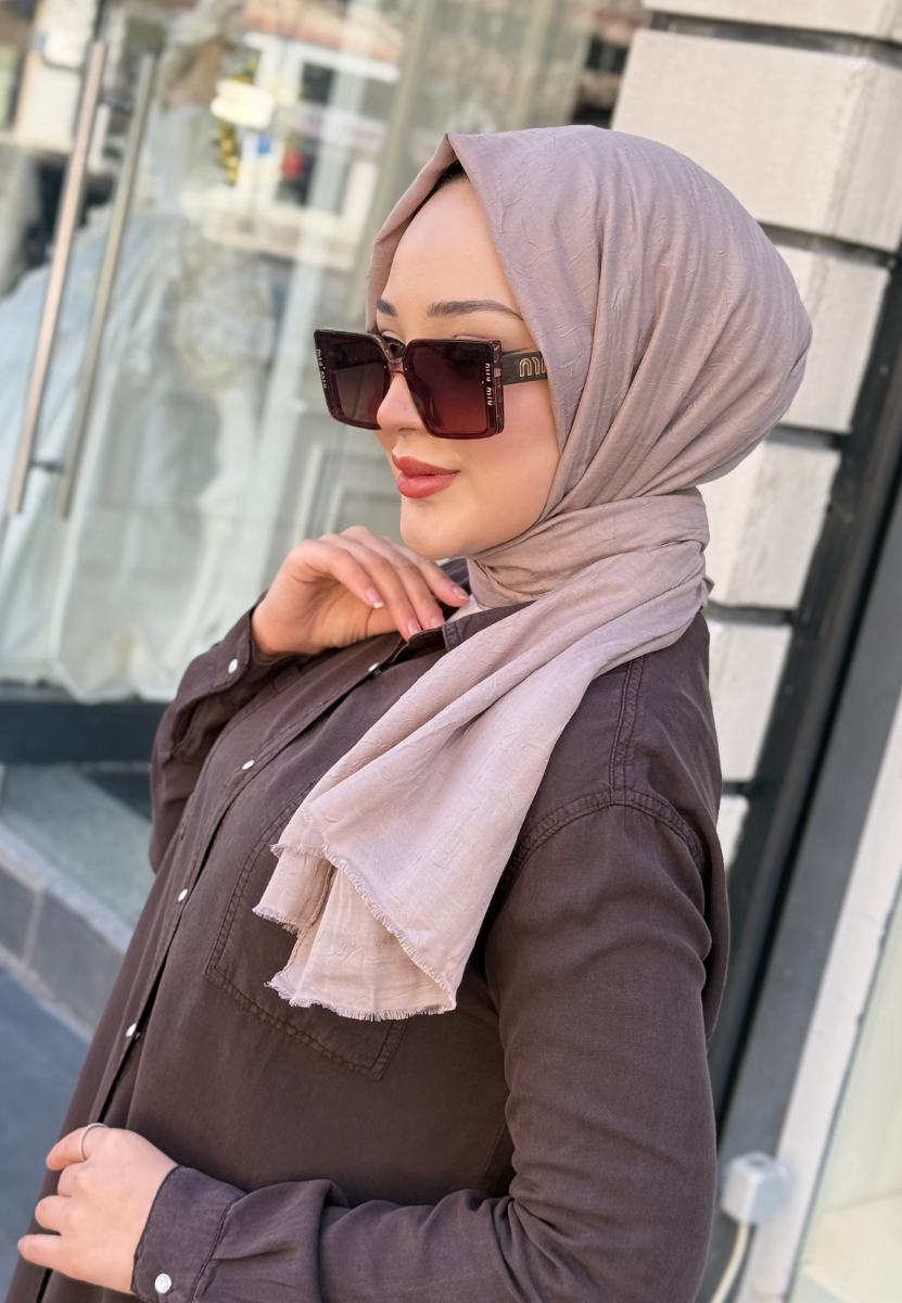 Koyu Vizon Bambu Şal