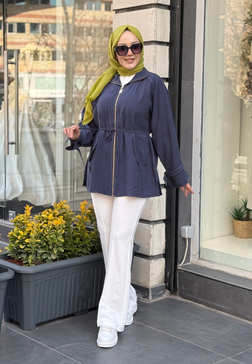 Lacivert Apolet Detaylı Ceket