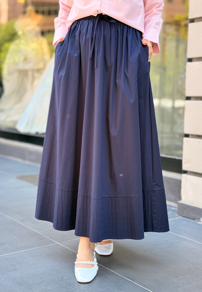 Lacivert New Poplin Etek