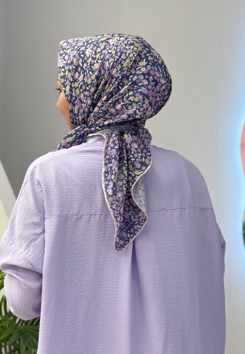 Lacivert Pıtırcık Soft Eşarp