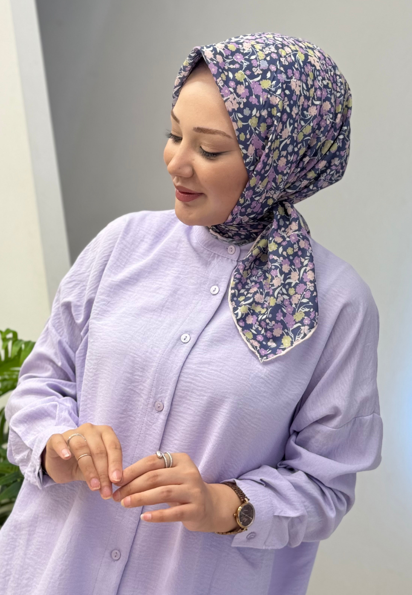 Lacivert Pıtırcık Soft Eşarp