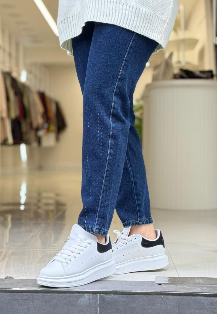 Lacivert Taşlı Denim 