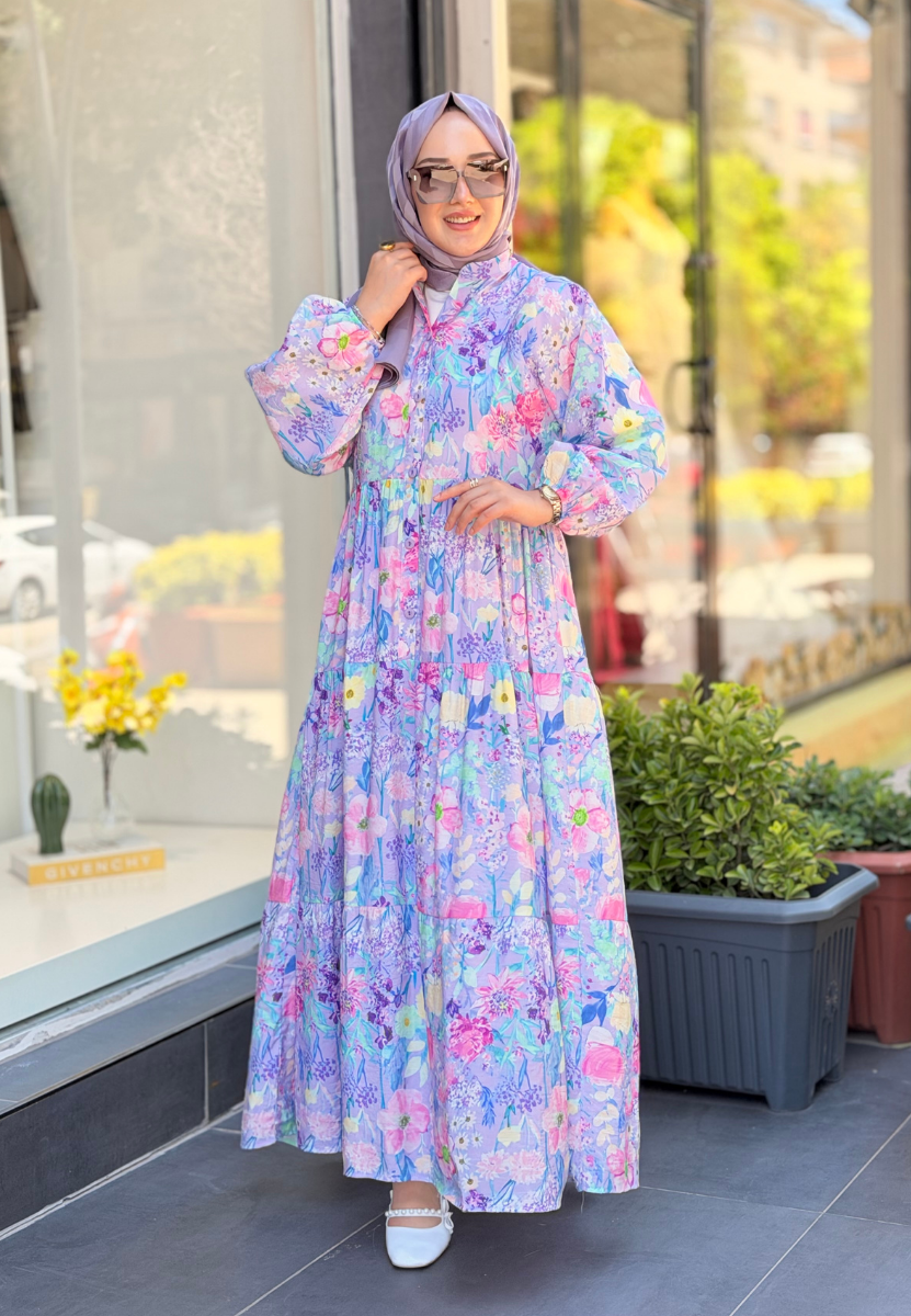 Lila Buket Elbise