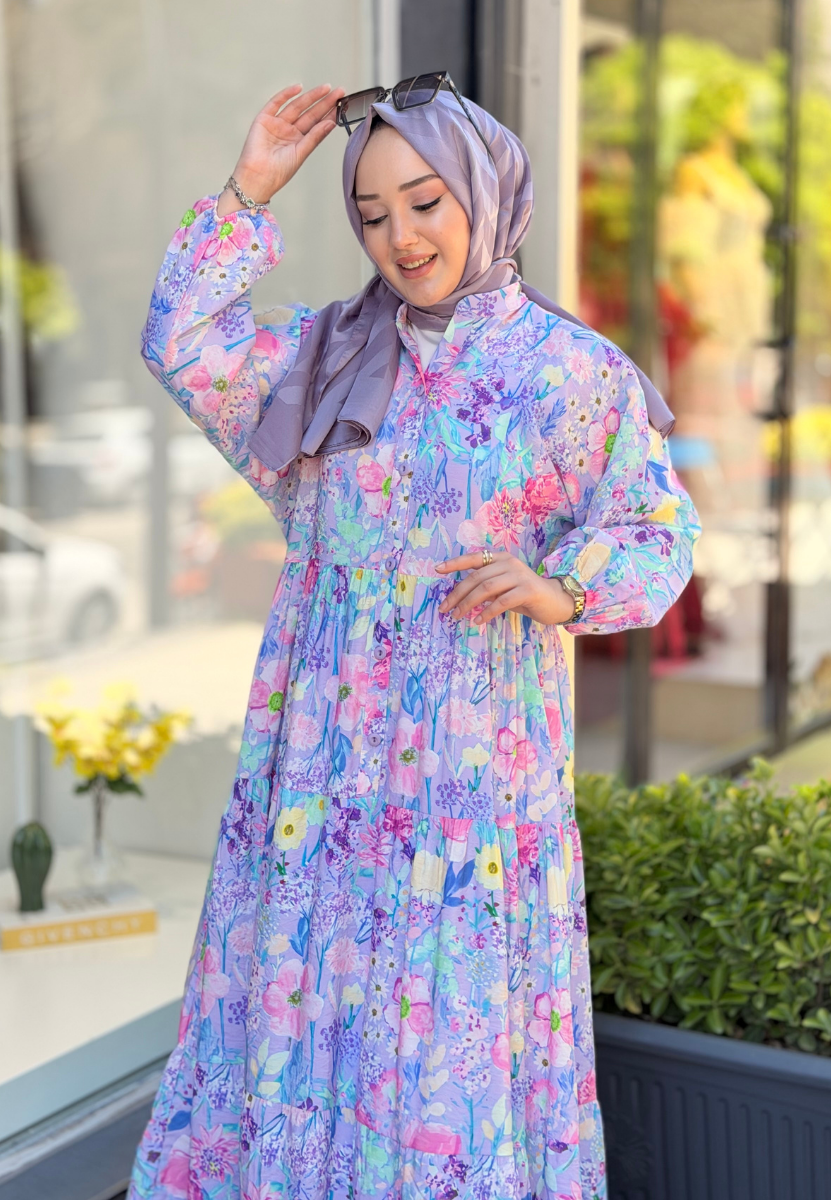 Lila Buket Elbise