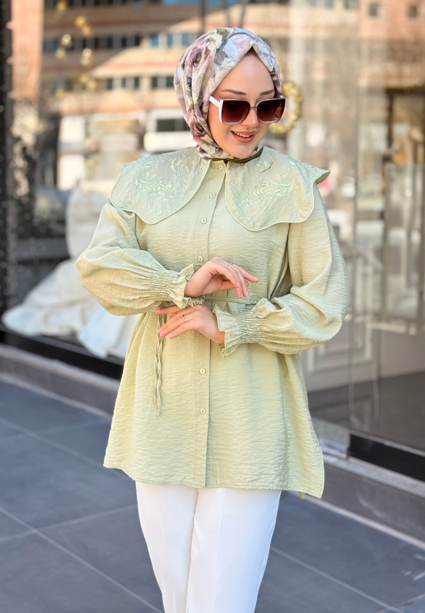 Manolya Uçuk Yeşil Gömlek