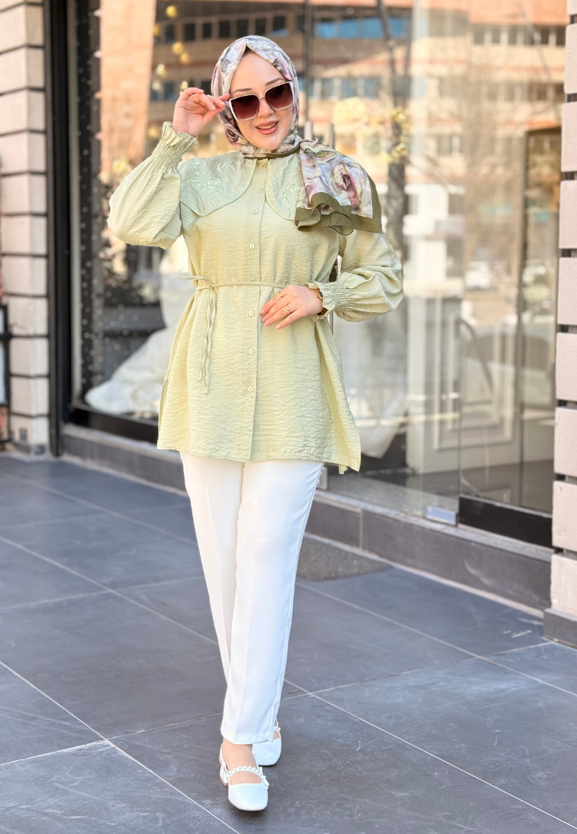 Manolya Uçuk Yeşil Gömlek