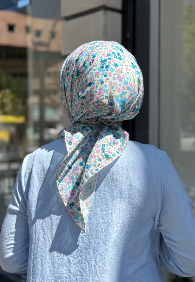 Mavi Pıtırcık Soft Eşarp