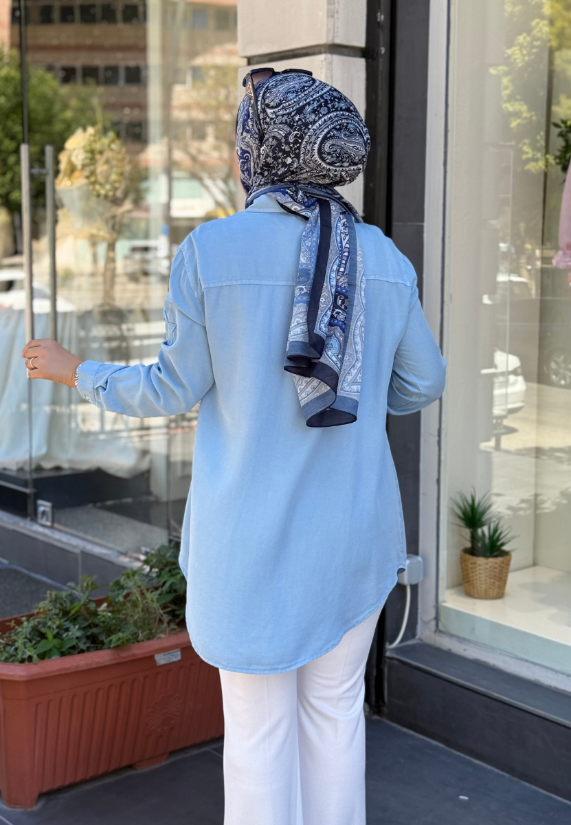 Mavi Yıldız Tensel Gömlek