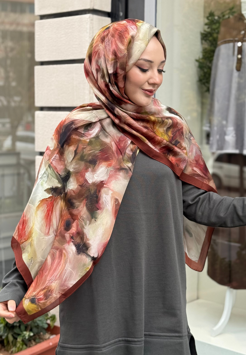 Melaına Kiremit Floş Viscon Şal