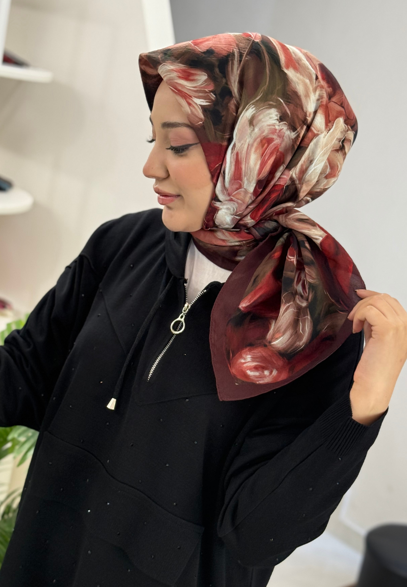 Mıdnıght Bordo Viscon Eşarp