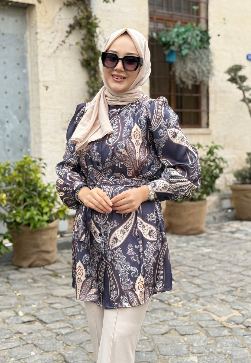 Monika Lacivert Gömlek