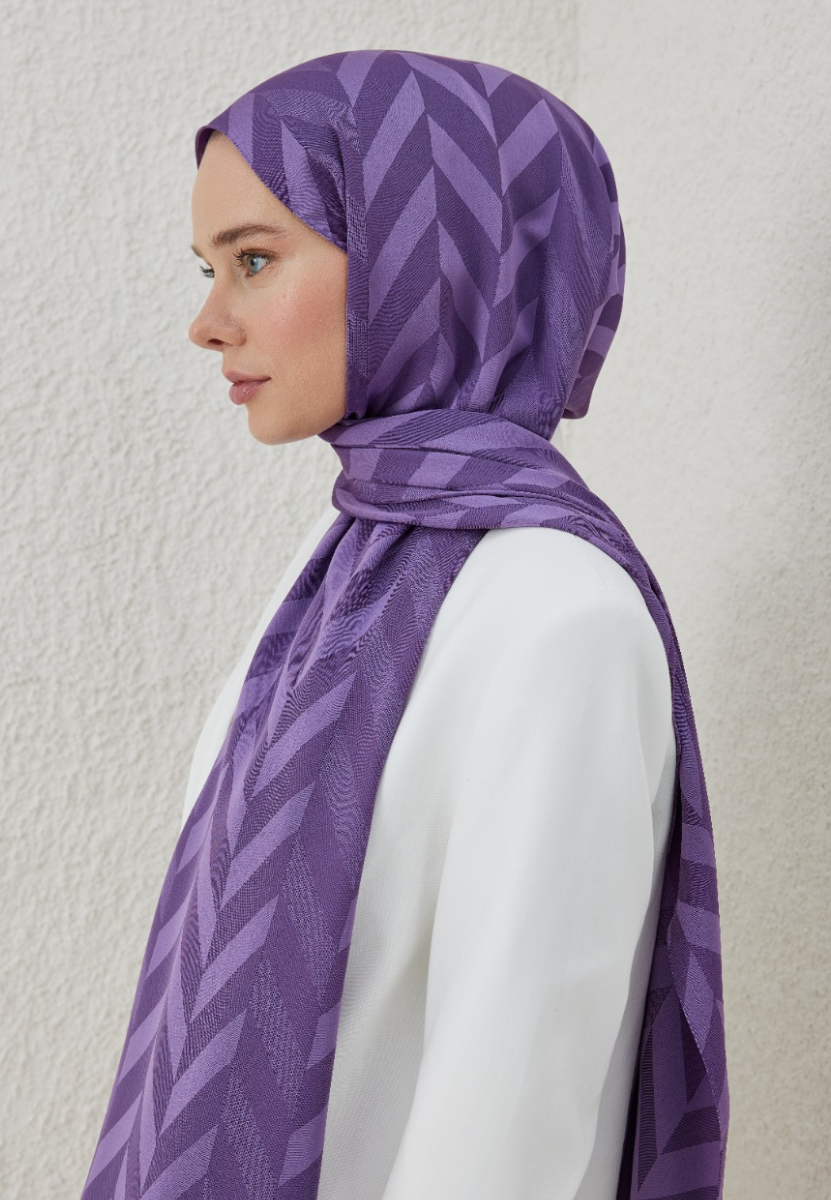 Morcivert Balıksırtı Desen Şal