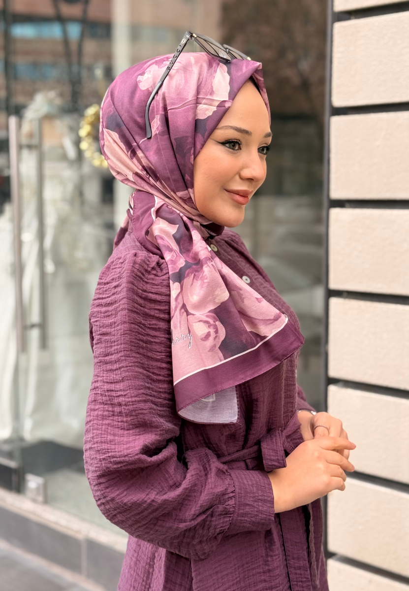 Mürdüm Batik Desen Şal