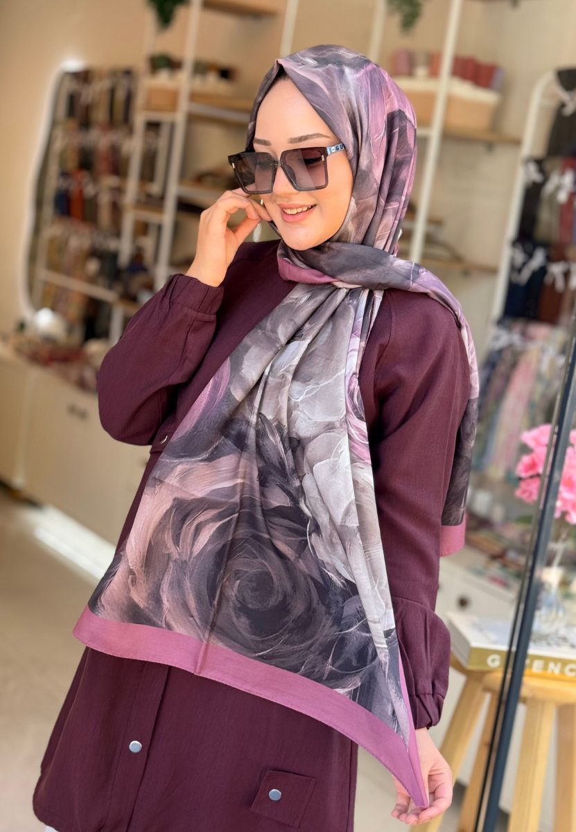 Mürdüm Rose Pamuk Şal