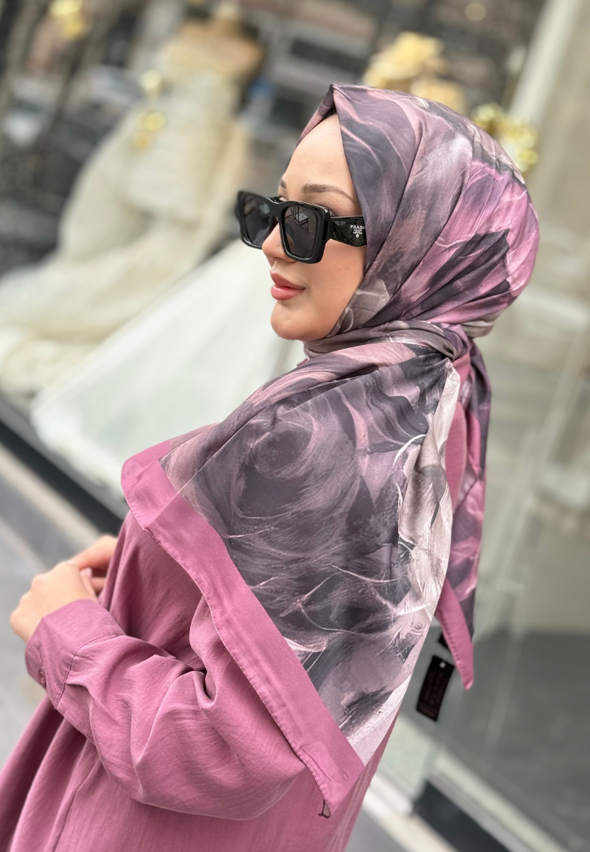 Mürdüm Rose Pamuk Şal