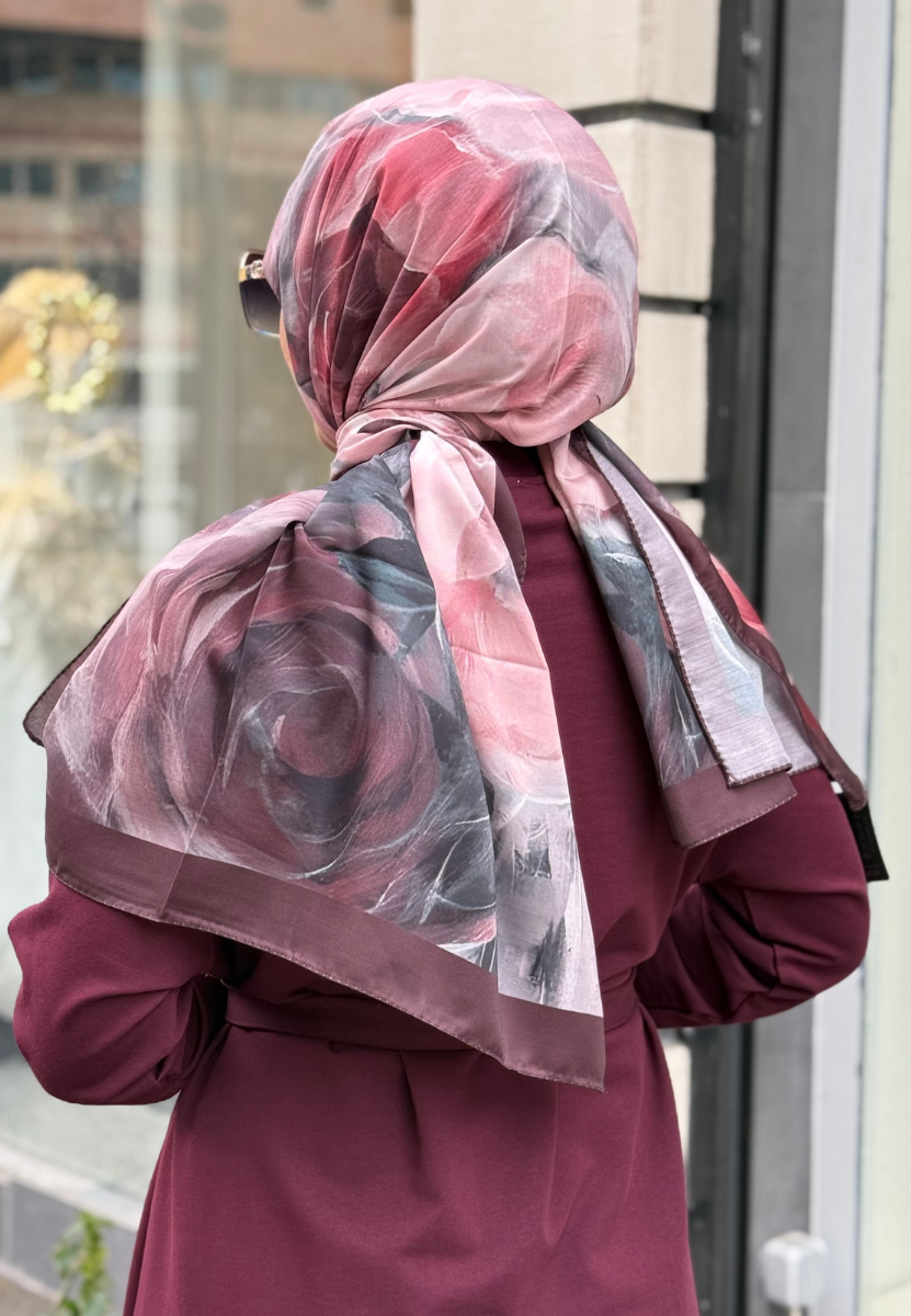 Bordo Rose Pamuk Şal
