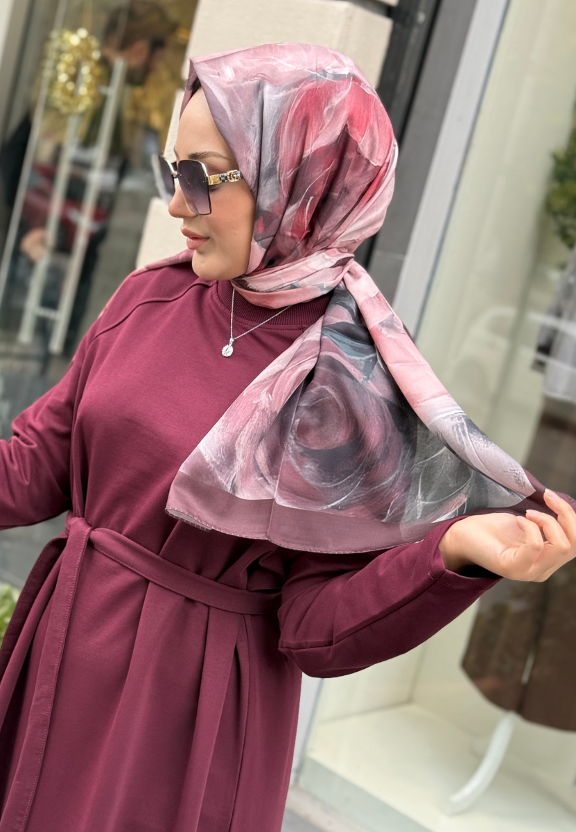 Bordo Rose Pamuk Şal