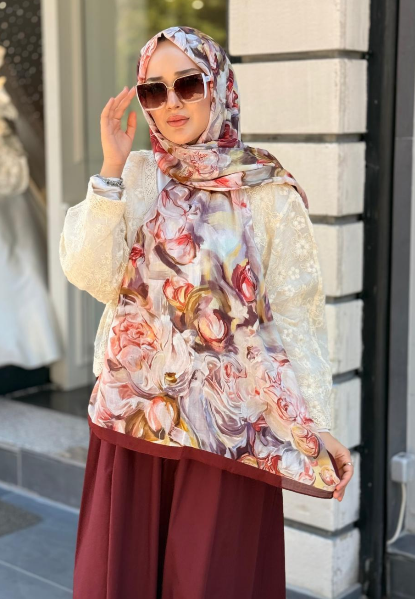 Nerıssa Bordo Rami Şal