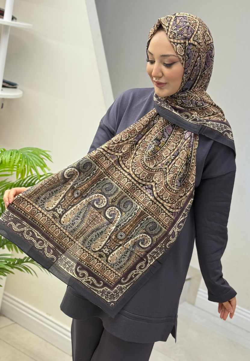 Nordıc Paısley Orkide Şal