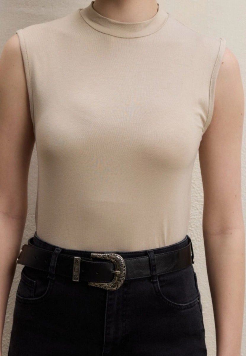 Nude Sıfır Kol Bambu Body