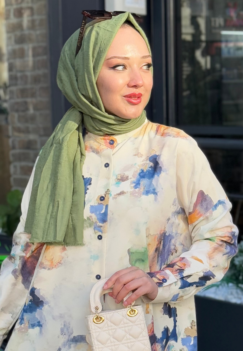 Orman Yeşili Bambu Şal