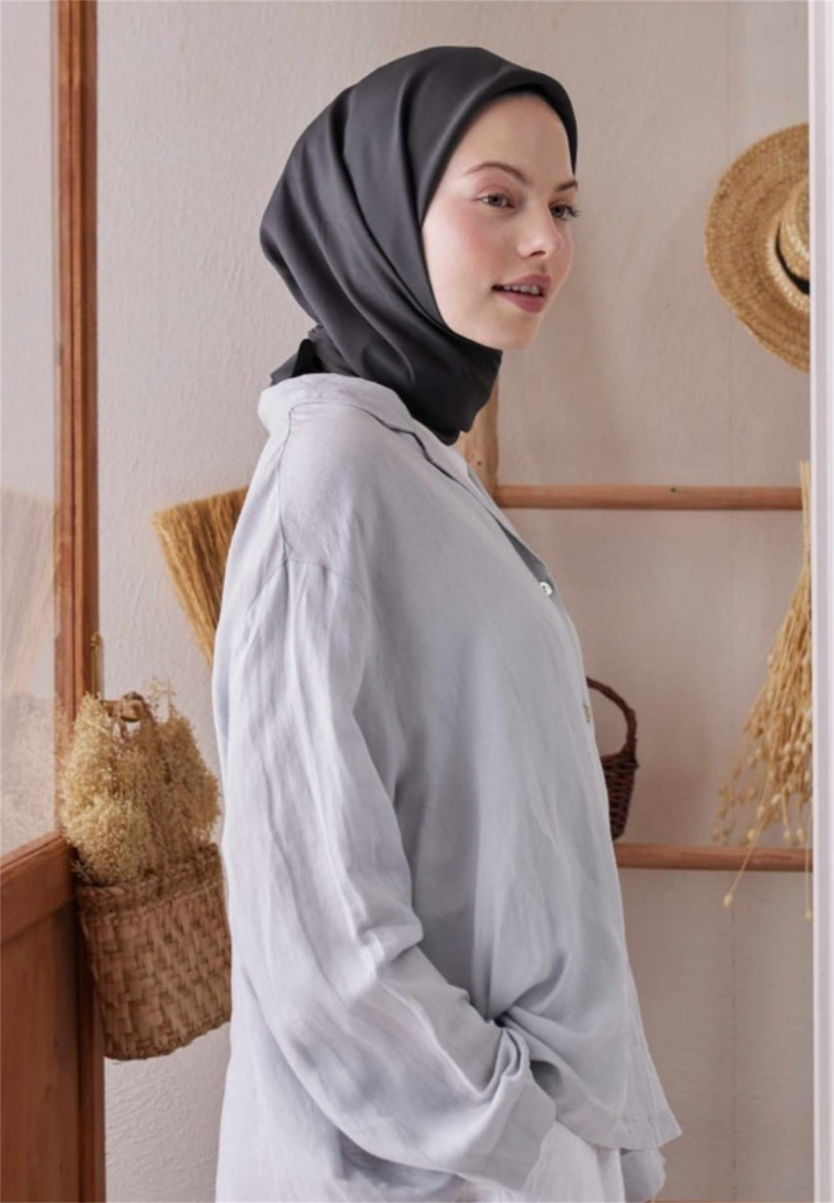 PAMUK İPEK EŞARP ANTRASİT