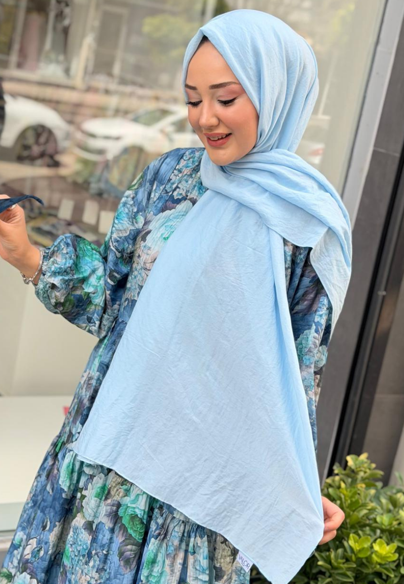 Pamuk Kraş Şal Baby Blue