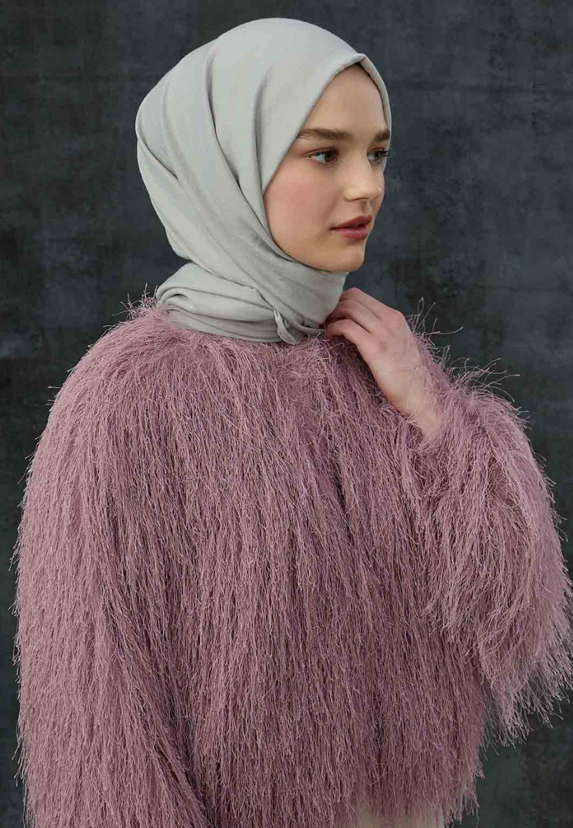 Pamuk Kraş Şal Gümüş Gri