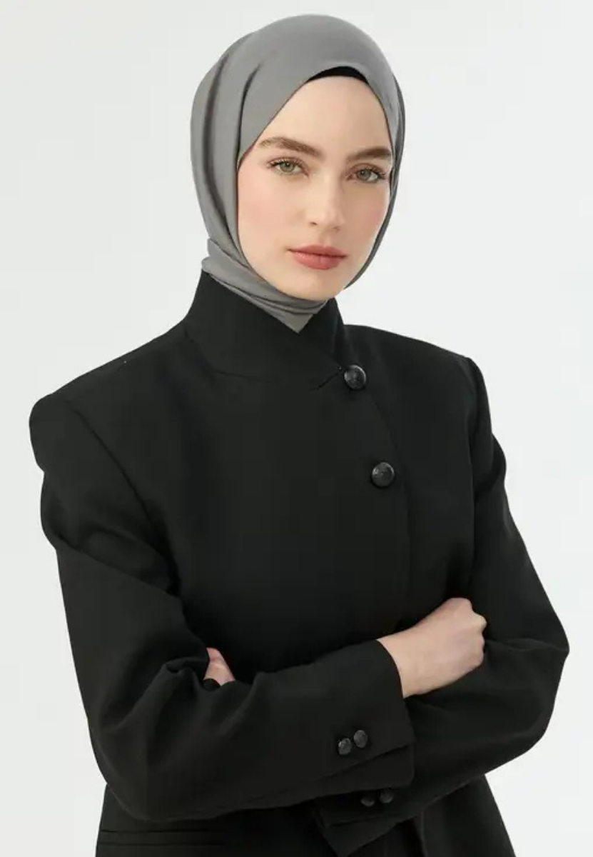 Pamuk Kraş Şal Koyu Gri