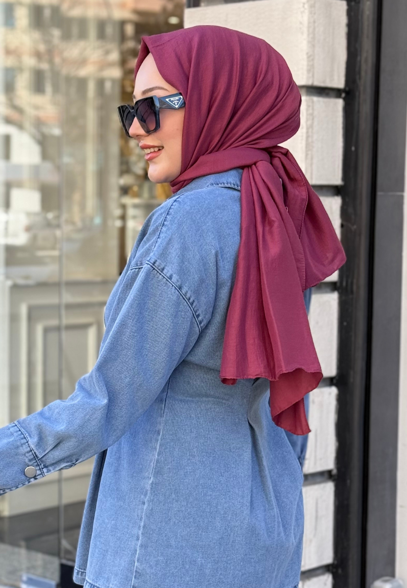 Pamuk Kraş Şal Mürdüm