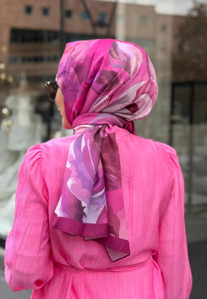 Pembe Flora Şal