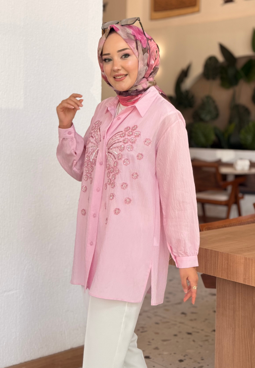 Pembe Kelebek Gömlek