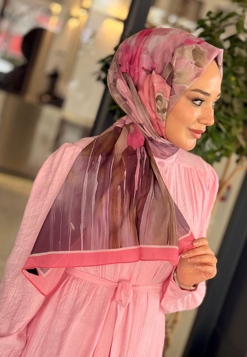 Pembe Marielle Desen Şal
