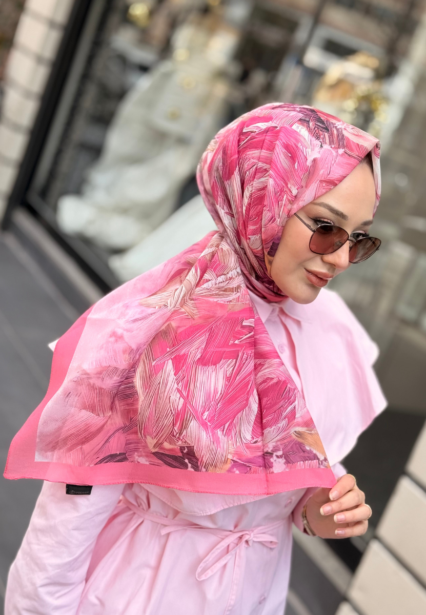 Pembe Native Desen Şal