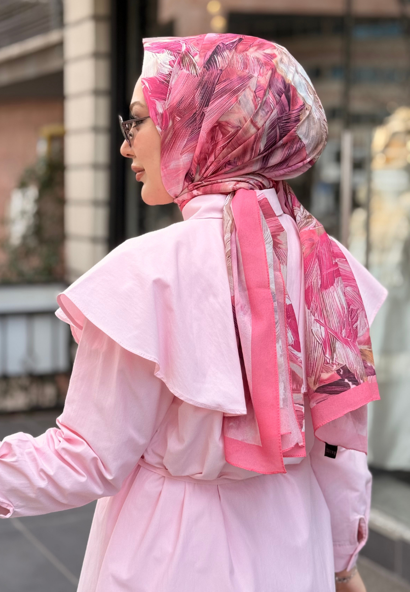 Pembe Native Desen Şal