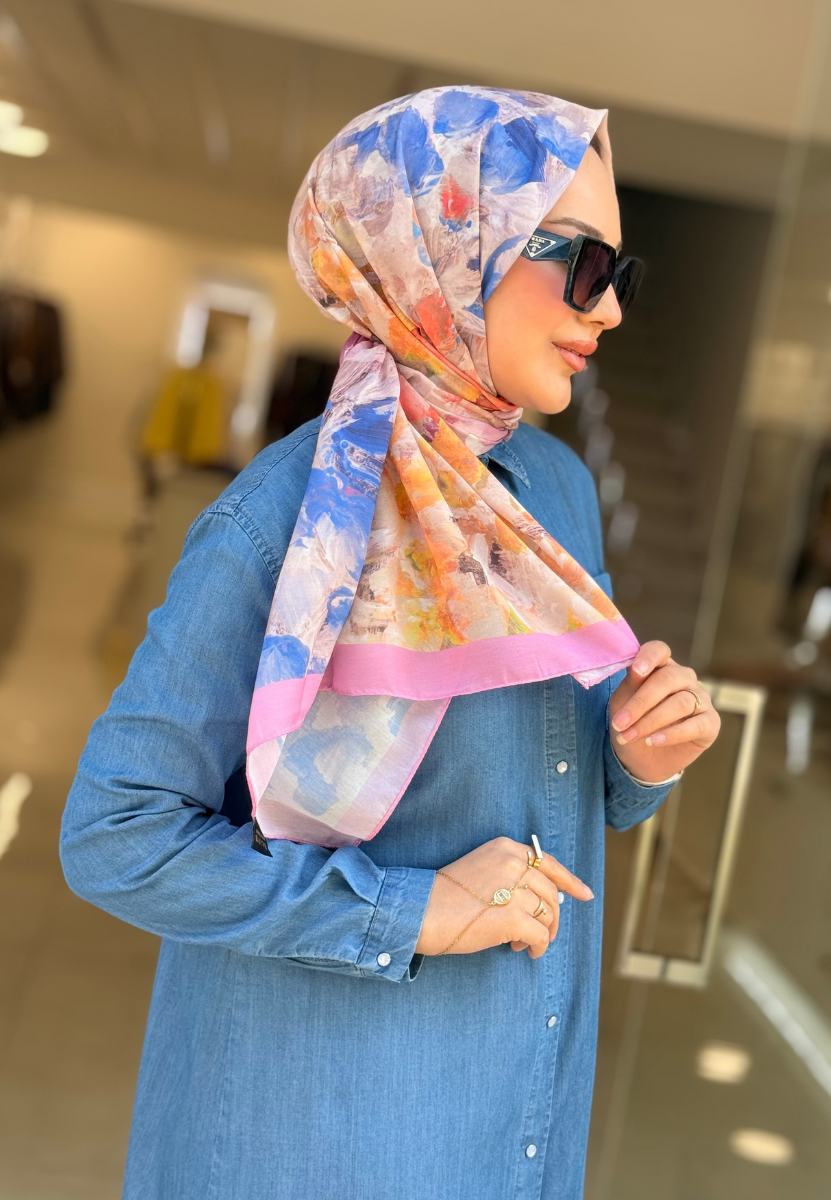 Pembe Zambak Pamuk Şal