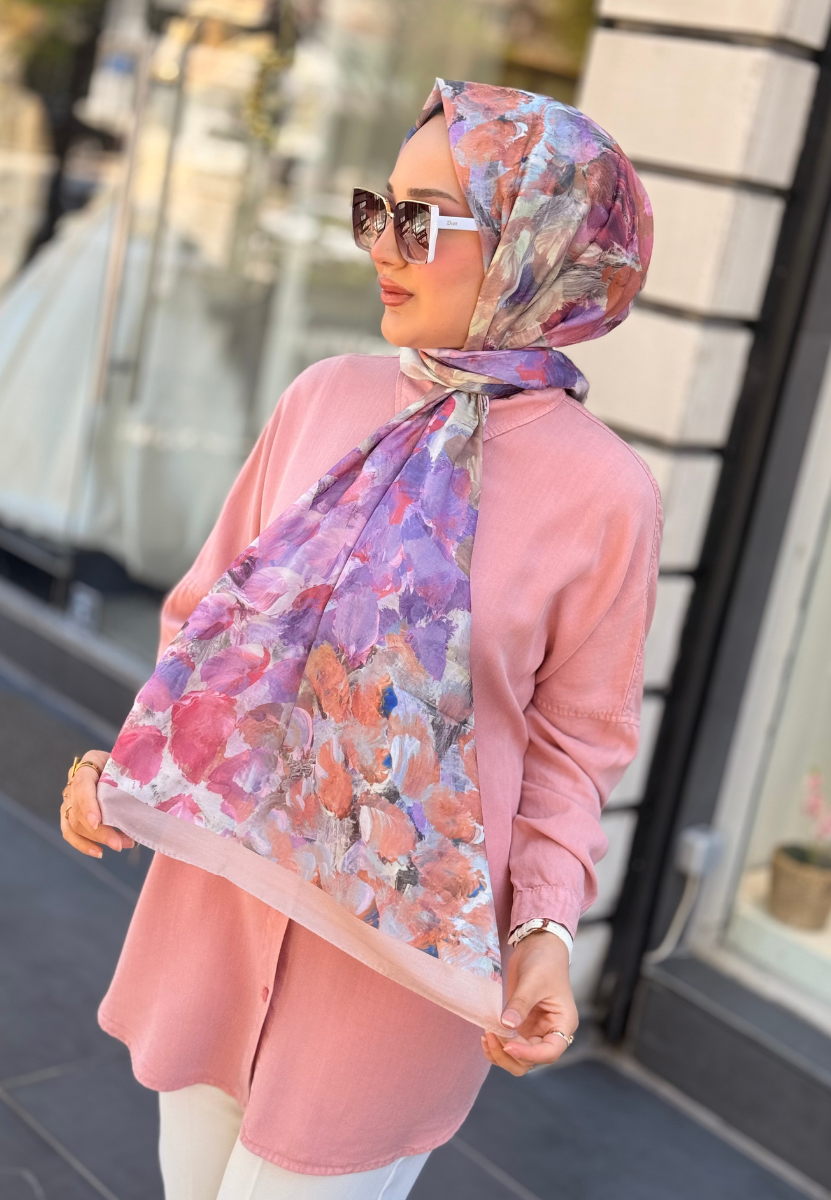 Pudra Zambak Pamuk Şal