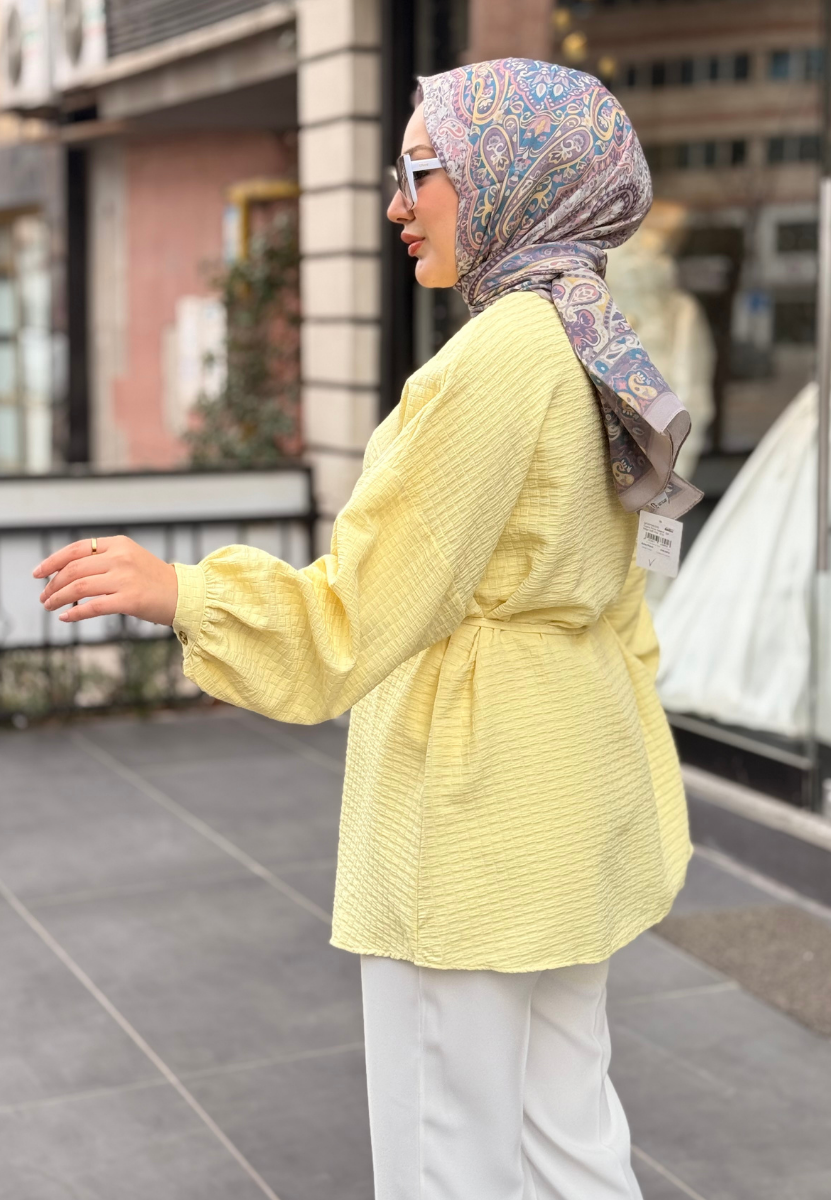 Sarı Gofre Gömlek
