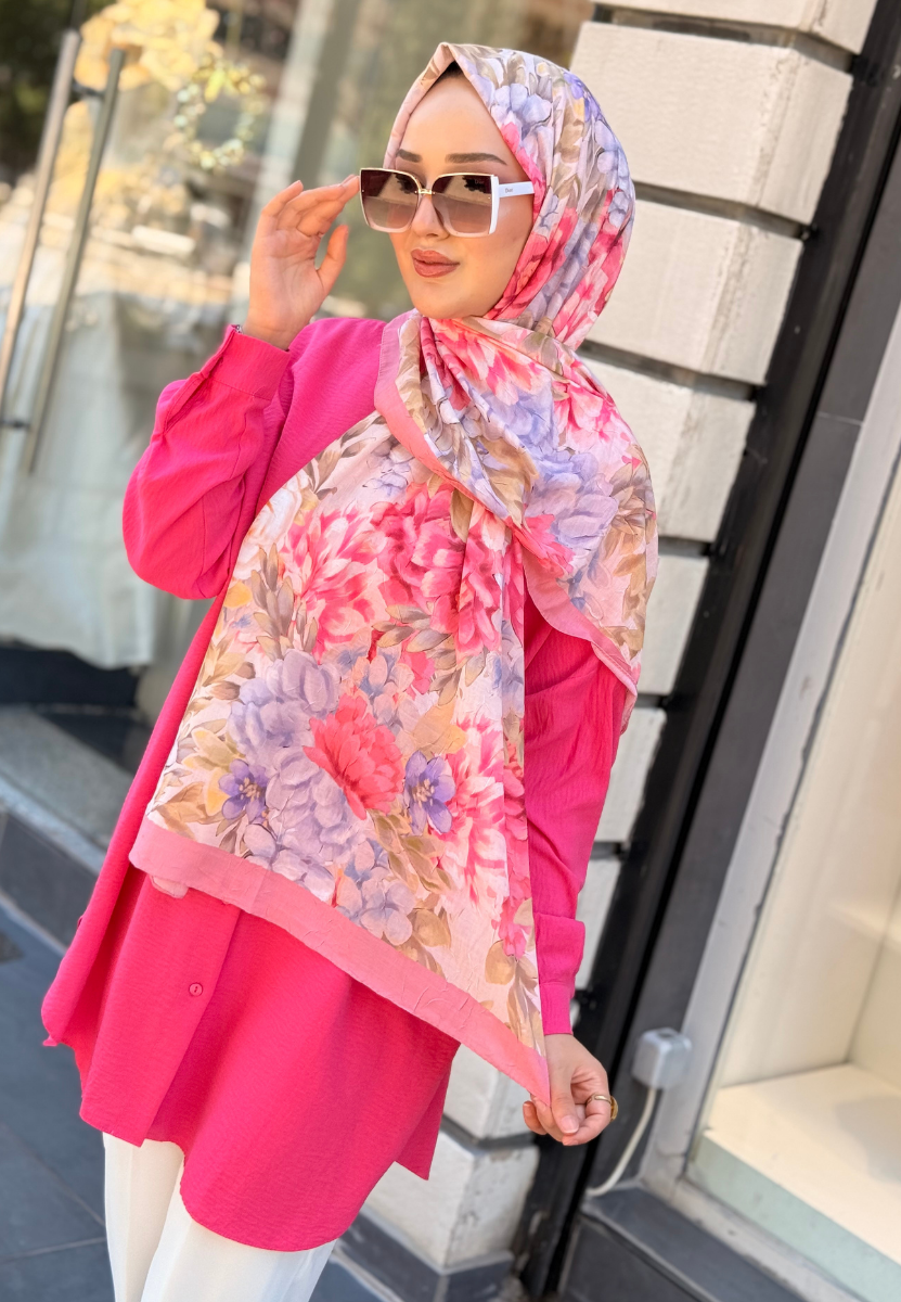Şeker Pembe Botanik Kraş Şal