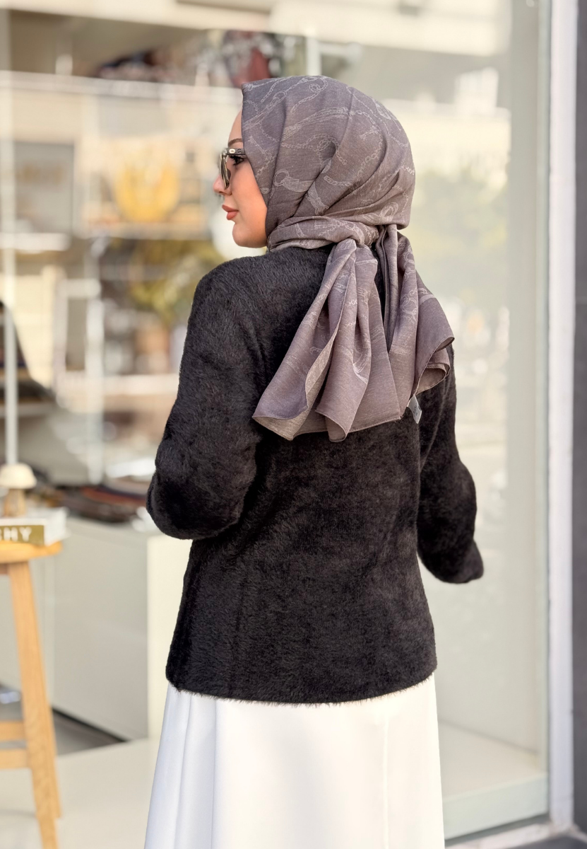 Siyah Angora Kısa Hırka