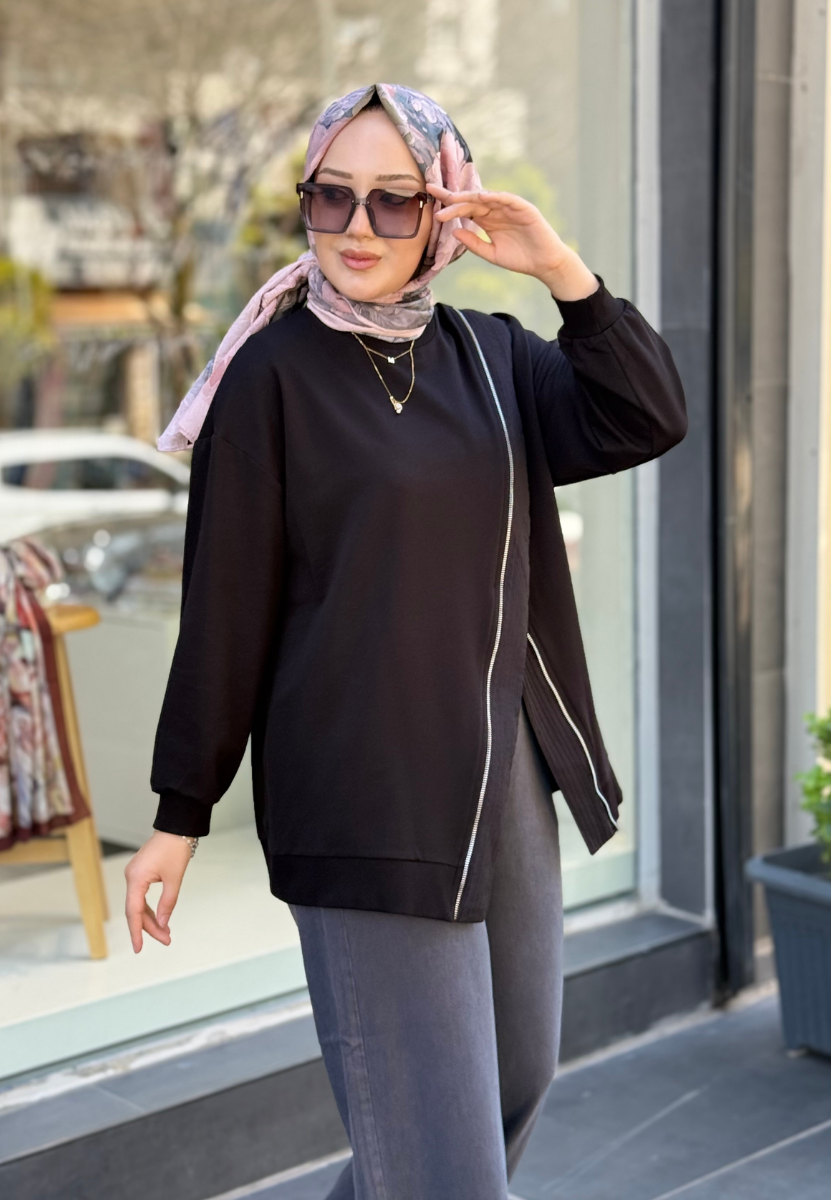 Siyah Chain Sweat