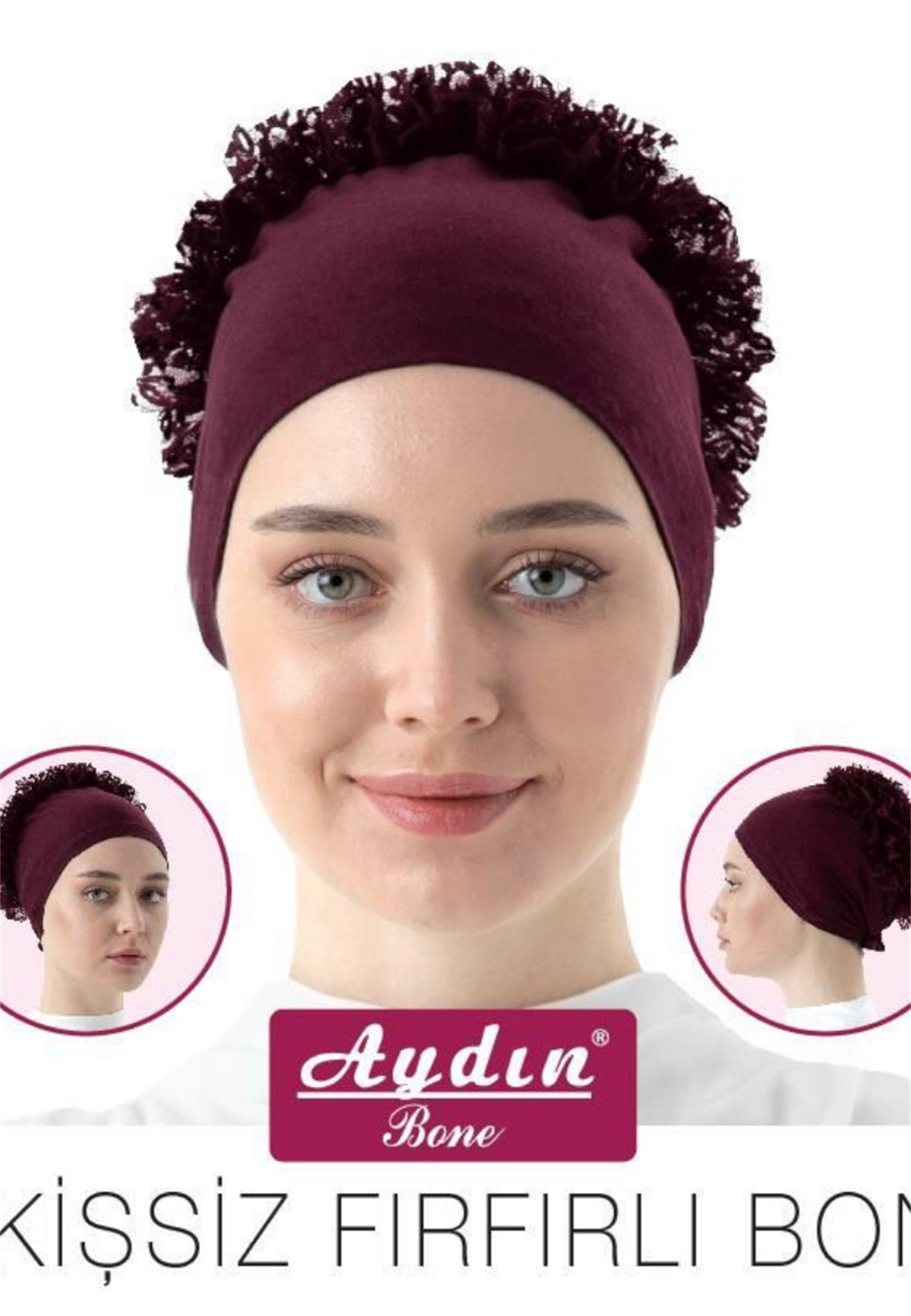 Siyah Dikişsiz Dantel Topuzlu Bone  