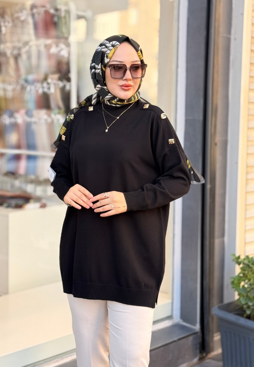 Siyah Milano Triko Tunik