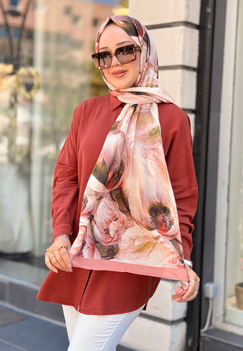 Somon Tulipa Pamuk Şal
