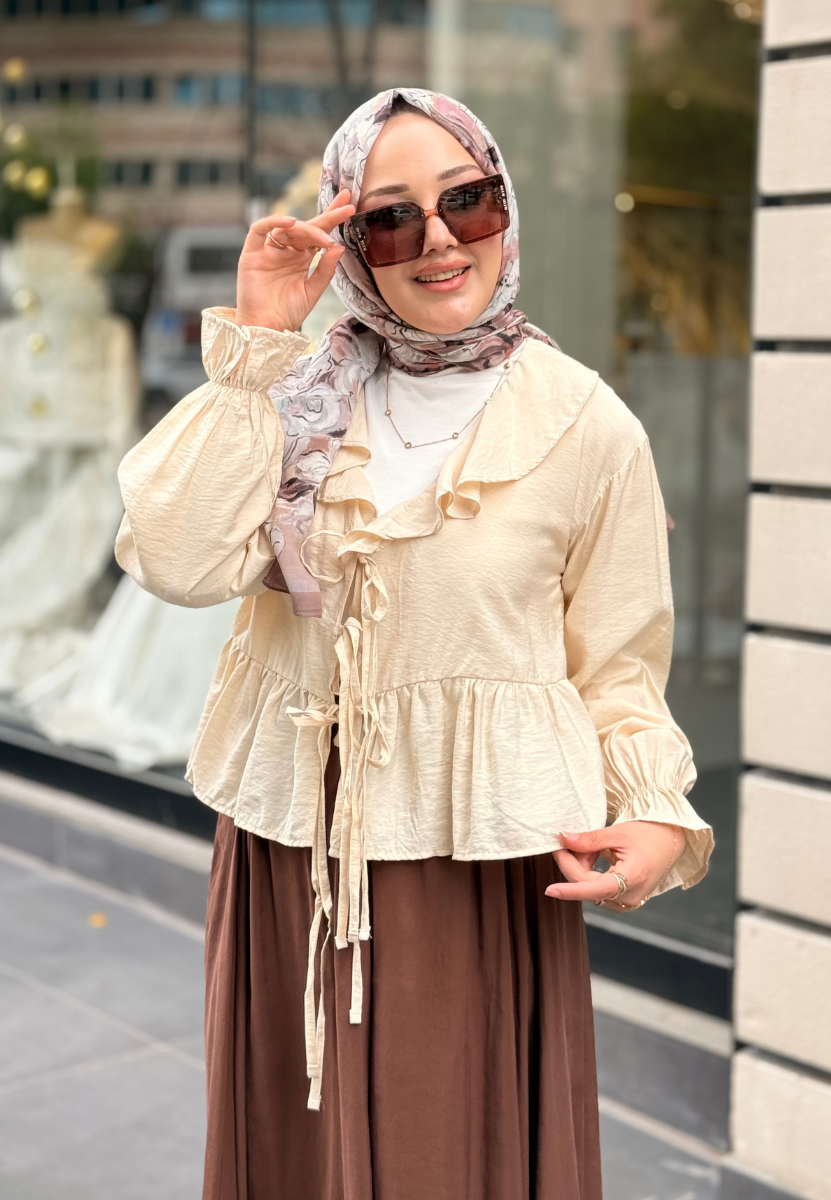 Taş Fırfırlı Kimono
