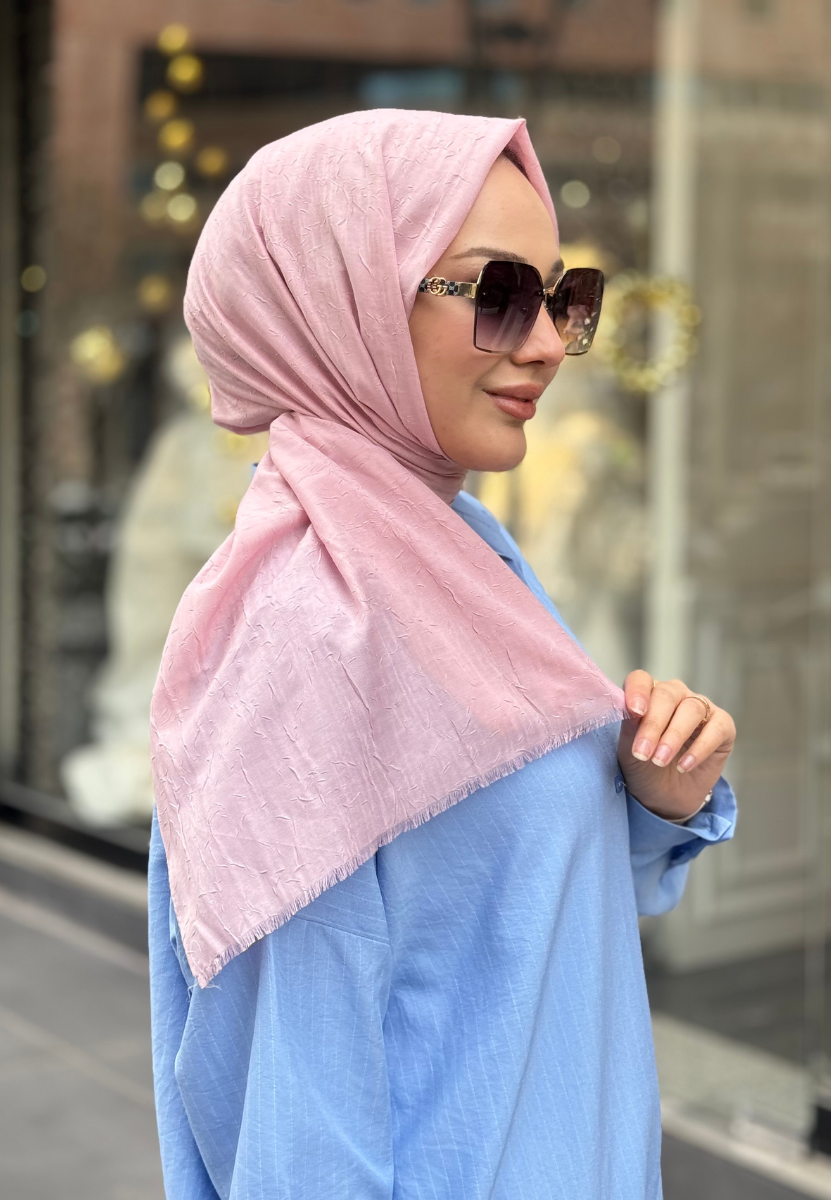 Uçuk Pembe Bambu Şal