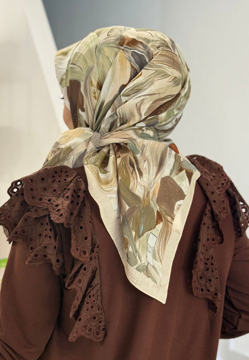 Vanılla Blossom Bej Viscon Eşarp